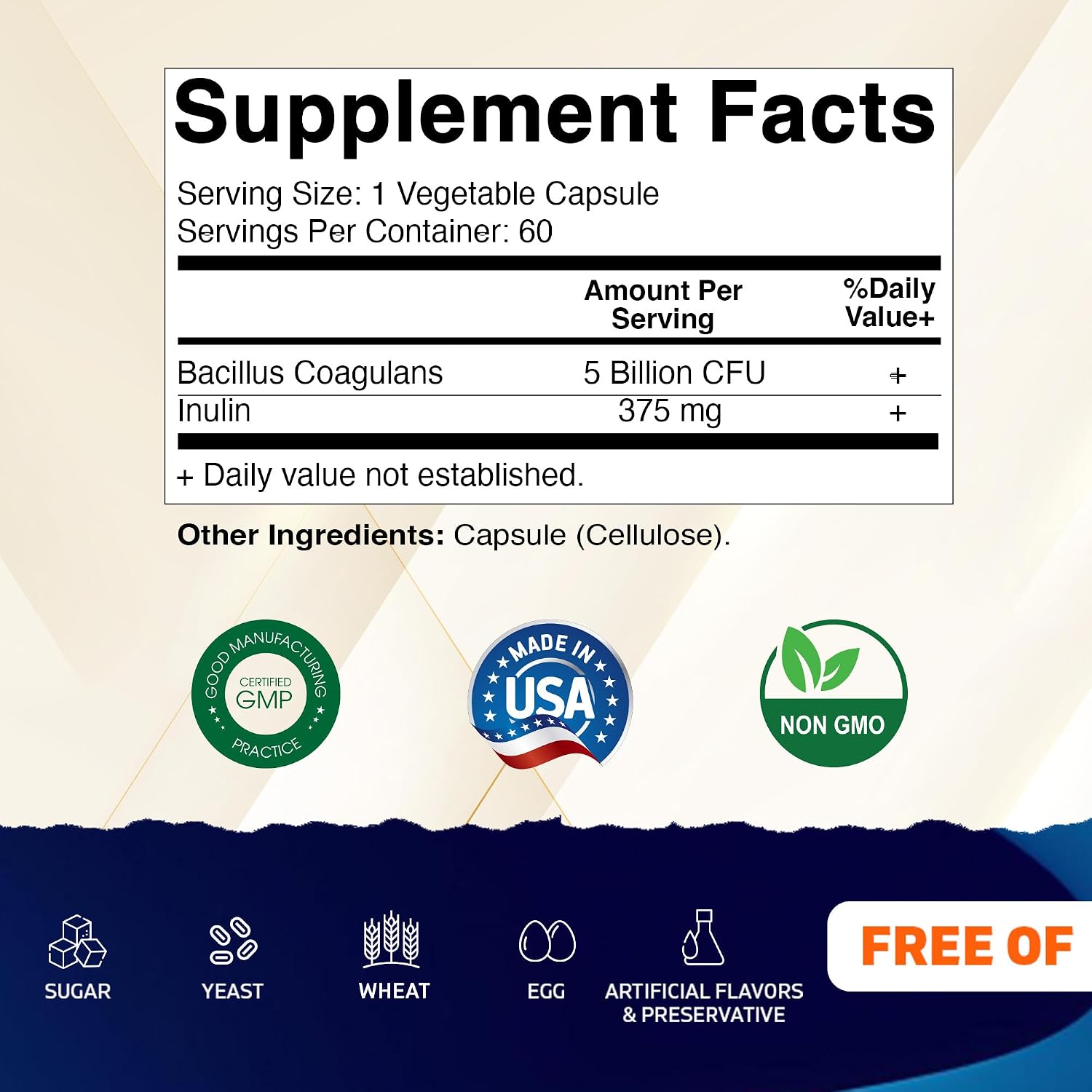 Vitamatic Bacillus Coagulans Shelf Stable Probiotic Supplement - 60 Vegetable Capsules - görsel 2