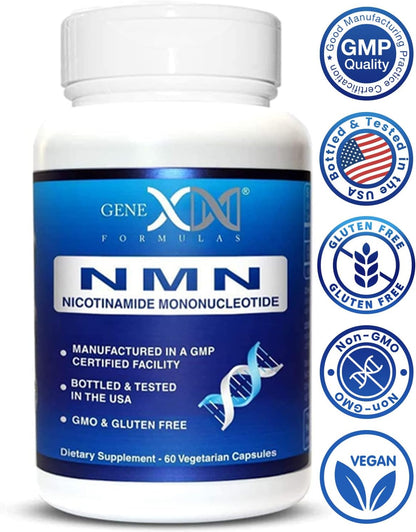Genex Formulae NMN 250mg - Stabilised Form (60 Capsules), 99% Pure Supplement for NAD+ Support