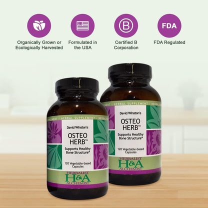 Herbalist & Alchemist David Winston's Osteo Herb Capsules, 2-Pack - 120 Capsules per Bottle