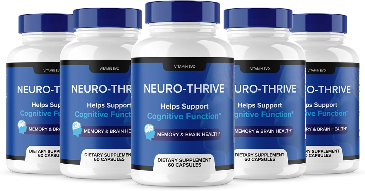 Neuro Thrive Brain Supplement - PQQ for Memory and Focus - 5 Pack (300 Capsules) - görsel 1