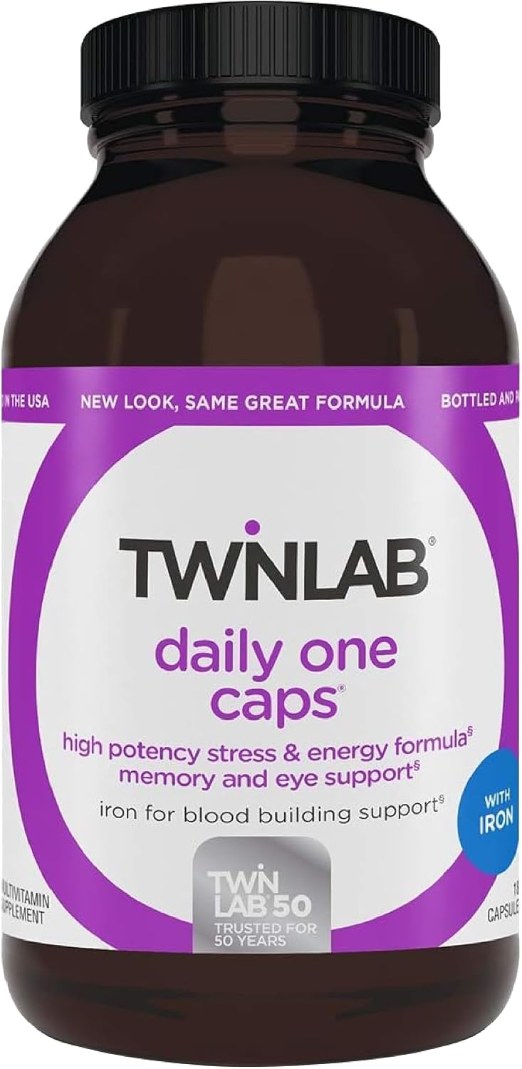 Twinlab Daily One Caps with Iron - Multivitamin and Mineral Supplement with 25+ Nutrients, 180 Capsules - görsel 1