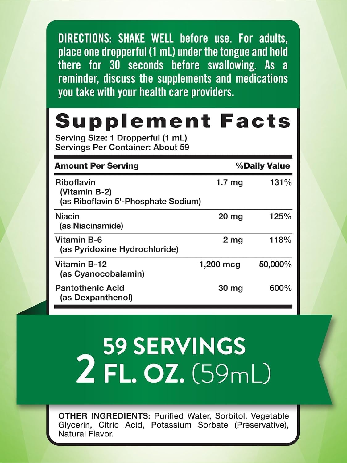 Nature's Truth Sublingual B Complex Liquid Plus B-12 Natural Berry Flavour Liquid - 2 oz, Pack of 2 - görsel 2