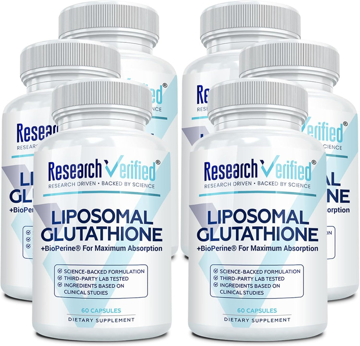 Research Verified Glutathione - Liposomal Glutathione 500mg with Phospholipid Complex, Vitamin C, Bioperine - 60 Vegan Capsules - görsel 9