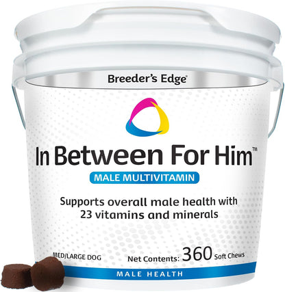 Breeder’s Edge In Between For Him – Daily Multivitamin for Male Dogs and Cats, 90 Count