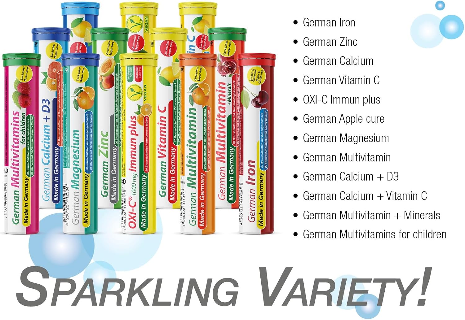 T&D German Apple Cure - 240 Vegan Drink Effervescent Tablets - Apple Flavour - Made in Germany - görsel 7