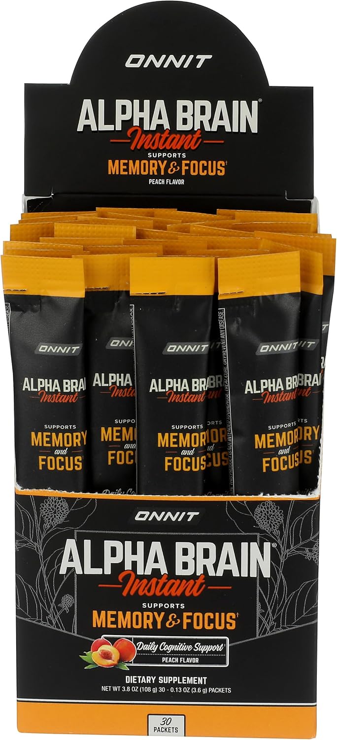 Onnit Labs Alpha Brain Instant Peach, 3.7 g - görsel 1