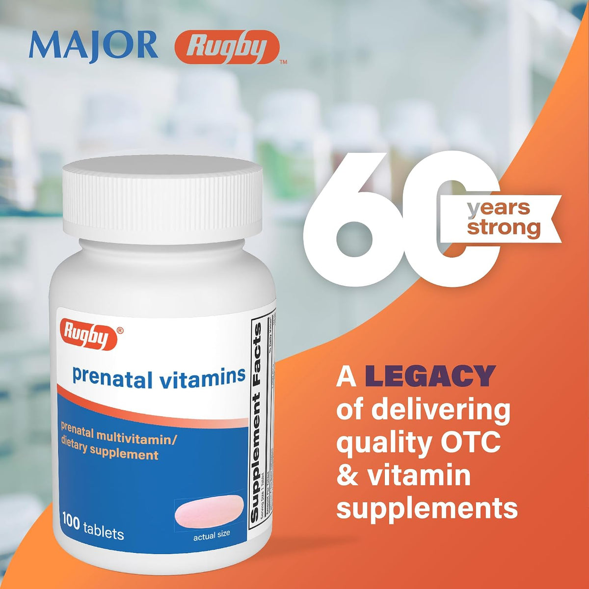 Rugby Prenatal Vitamins - Multivitamin and Mineral Supplement - 100 Tablets (3 Pack) - görsel 2