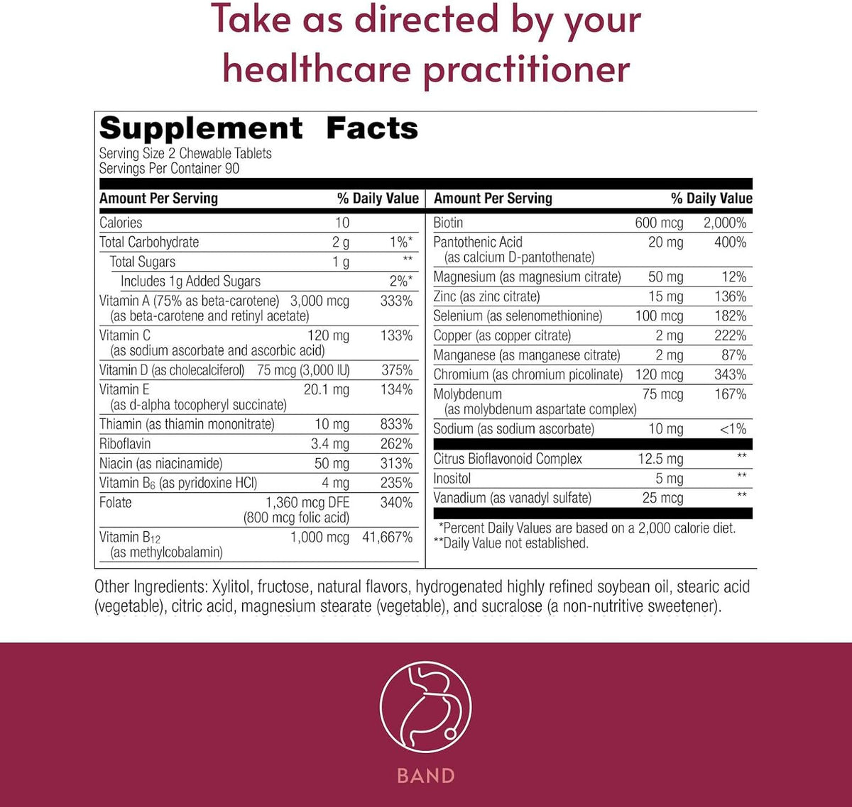 Bariatric Advantage Chewable Essential Multivitamin Without Iron - 180 Count - Berry - görsel 4