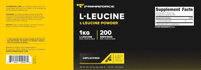 Primaforce L-Leucine Pure Powder 1 kg - Non-GM, Gluten-free, 200 Servings