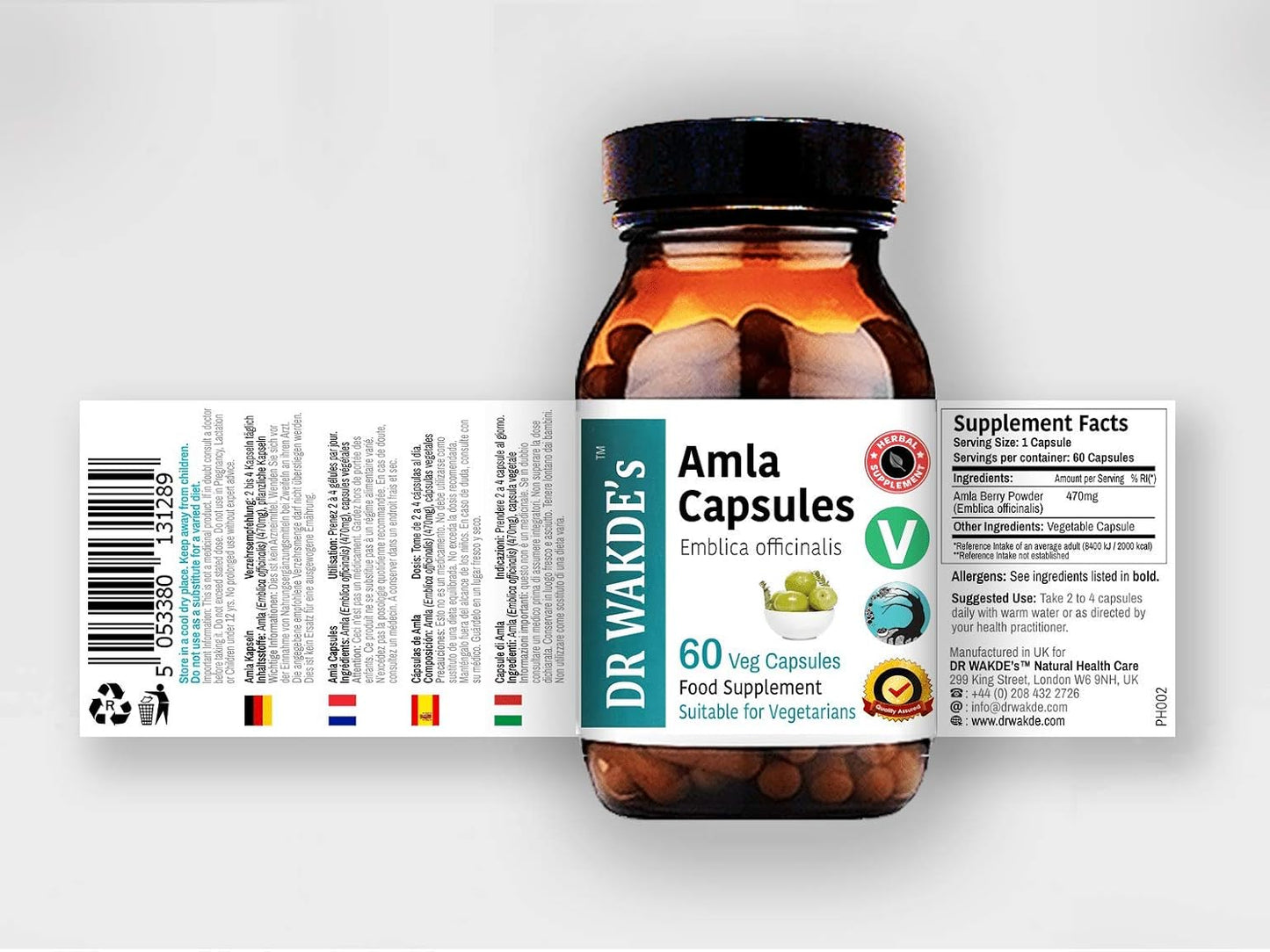 DR WAKDE'S Amla Capsules - 60 Vegan Capsules | Plant-Based Ayurvedic Supplement - görsel 2