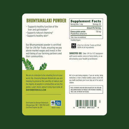 Banyan Botanicals Bhumyamalaki Powder – Organic Bhumyamalaki (Phyllanthus spp.) Herb Powder – Bitter & Cooling – Natural Ayurvedic Liver Detox – 85 g – Non-GMO Sustainably Sourced Vegan