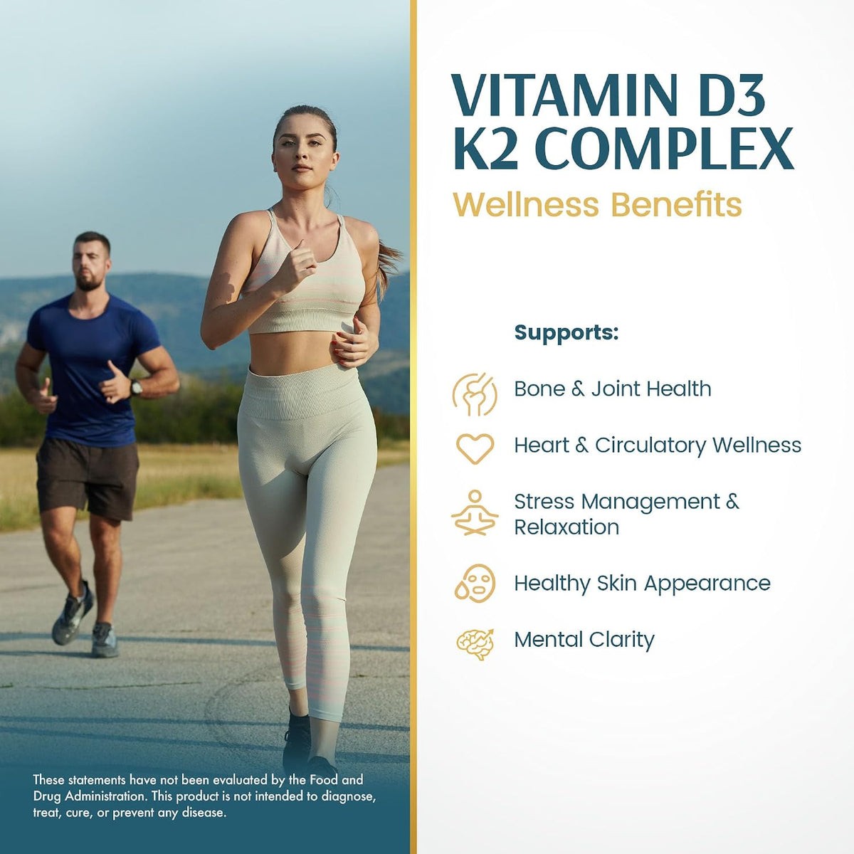 Vykee Nutrition Vitamin D3 K2 Complex – D3 140 µg & K2 (MK-7) 110 µg – 120 Vegan Capsules - görsel 6
