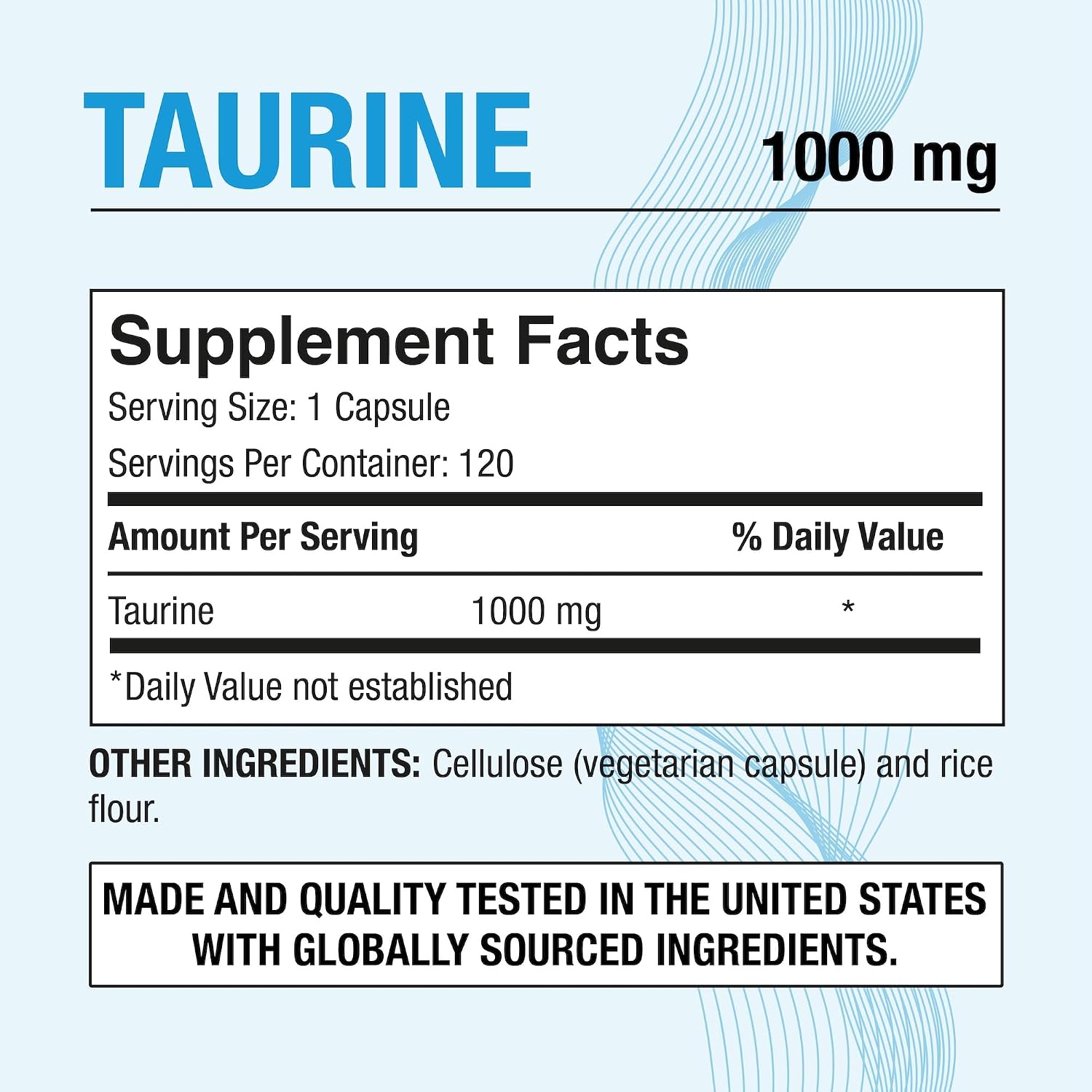 Puregen Labs Taurine 1000mg | High Strength | 120 Vegetarian Capsules - görsel 2
