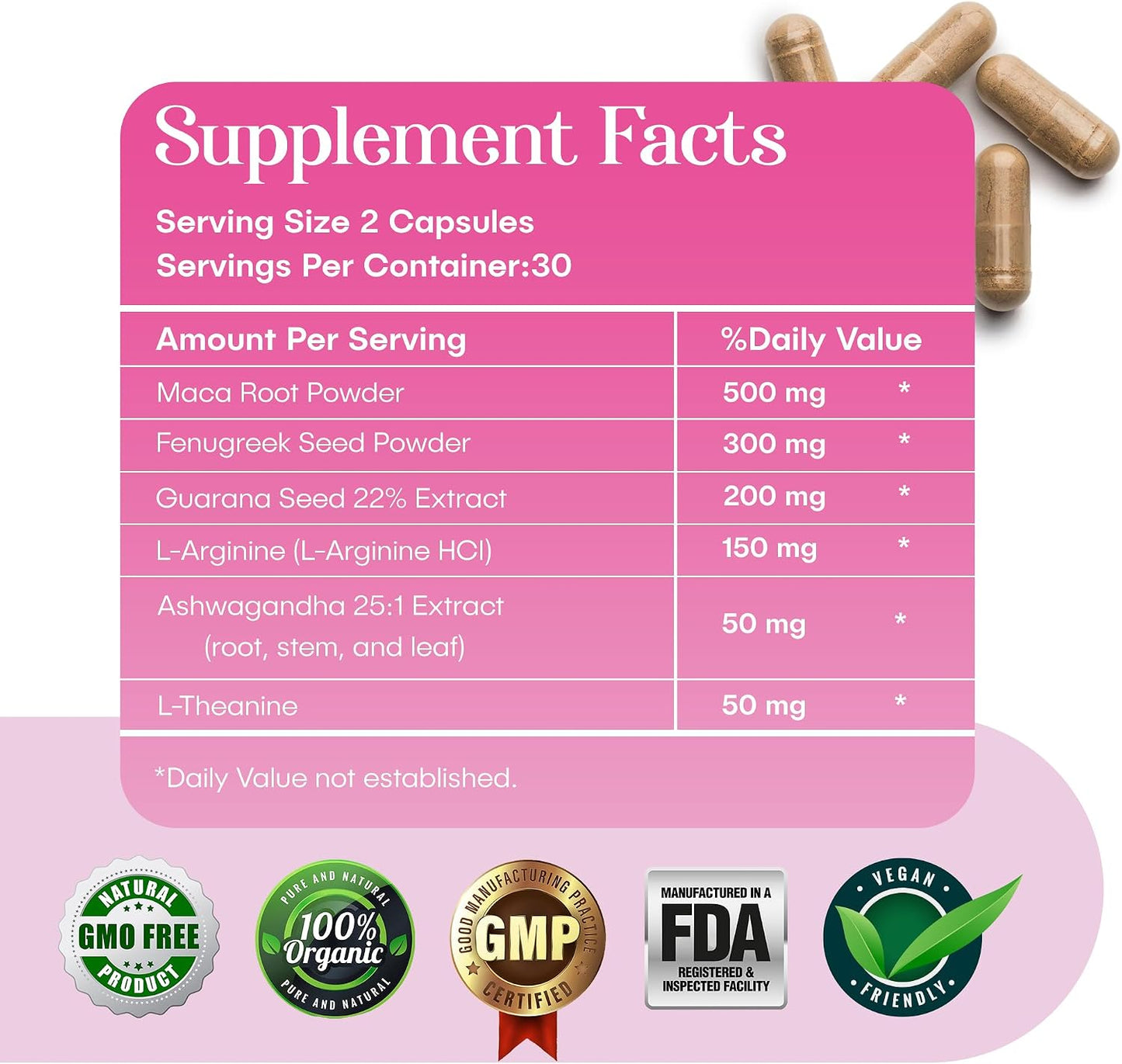 Crave Women's Desire Booster – with Maca, Ashwagandha & L-Theanine – 60 Vegan Capsules - görsel 2