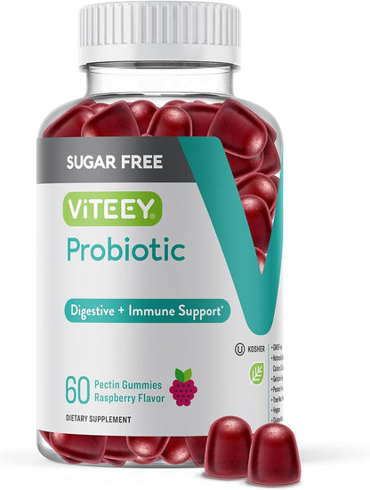 Viteey Probiotic Gummies - Sugar-Free, 2 Billion CFUs