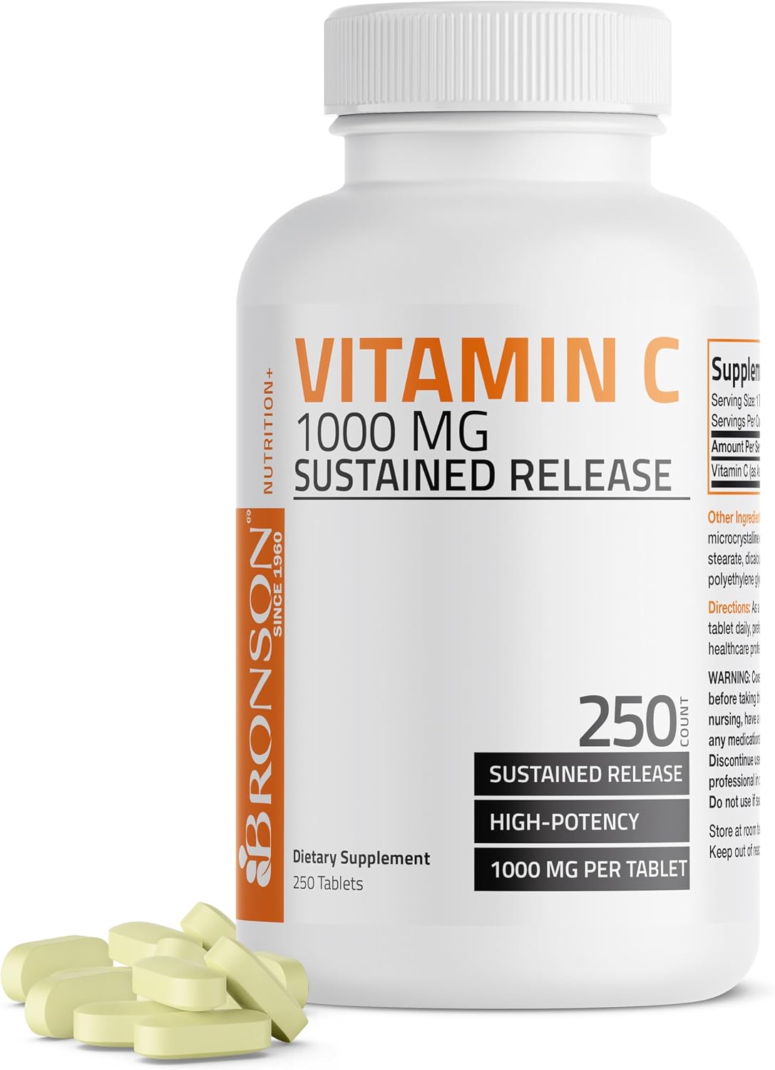 Bronson Vitamin C 1000 mg Sustained Release Tablets – Non-GMO - görsel 1