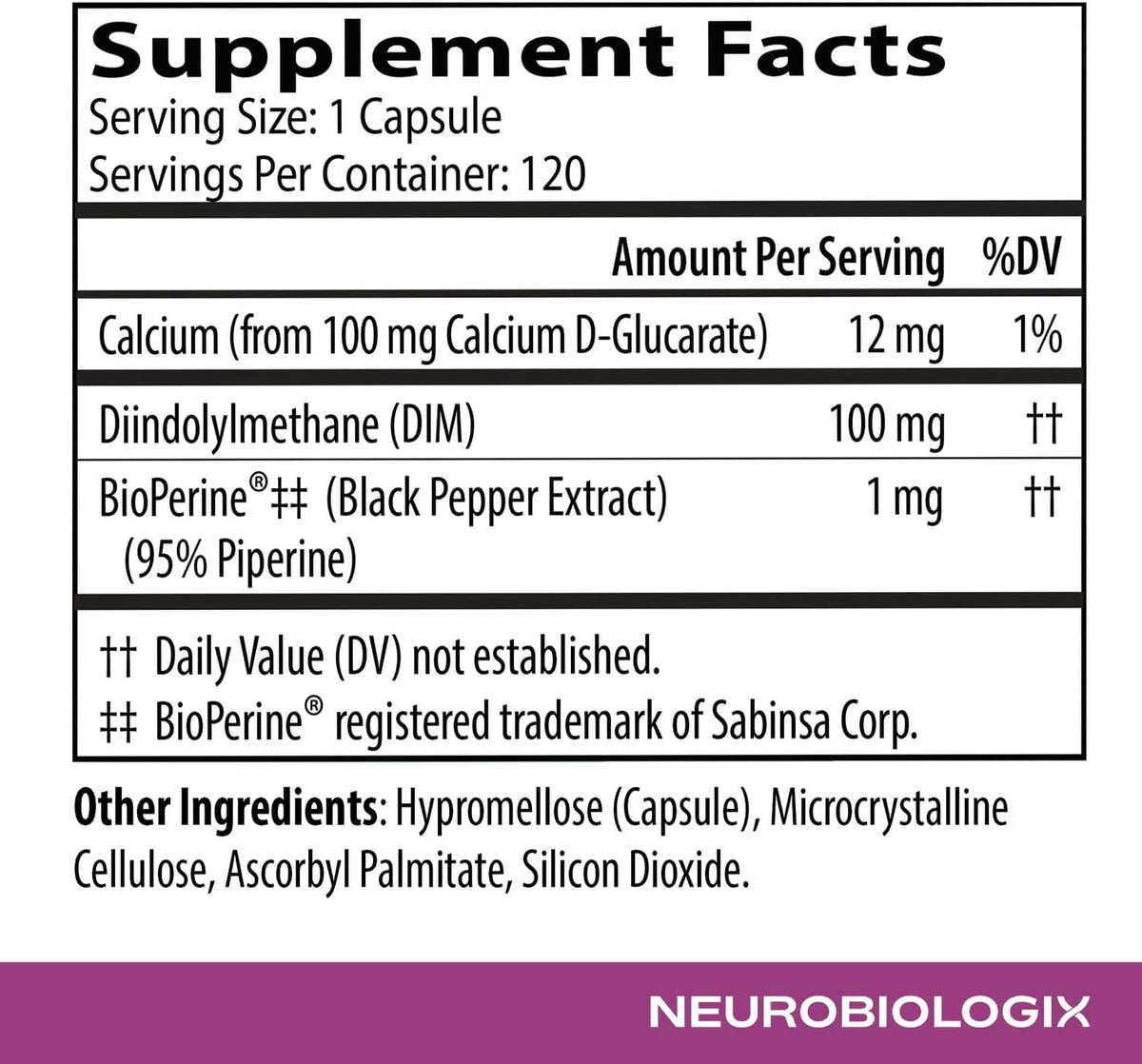 Neurobiologix DIM Pro Hormone Support, 60 Capsules - görsel 5