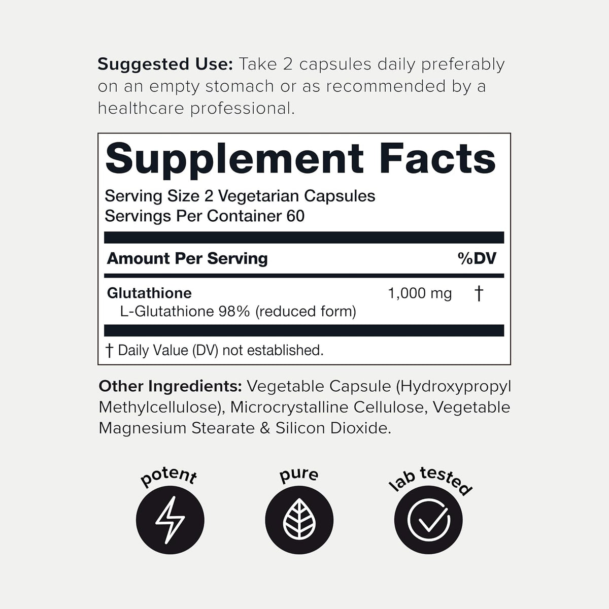 Toniiq Glutathione Capsules - 1000mg, 98%+ Purified, Non-GMO - 120 Capsules - görsel 7