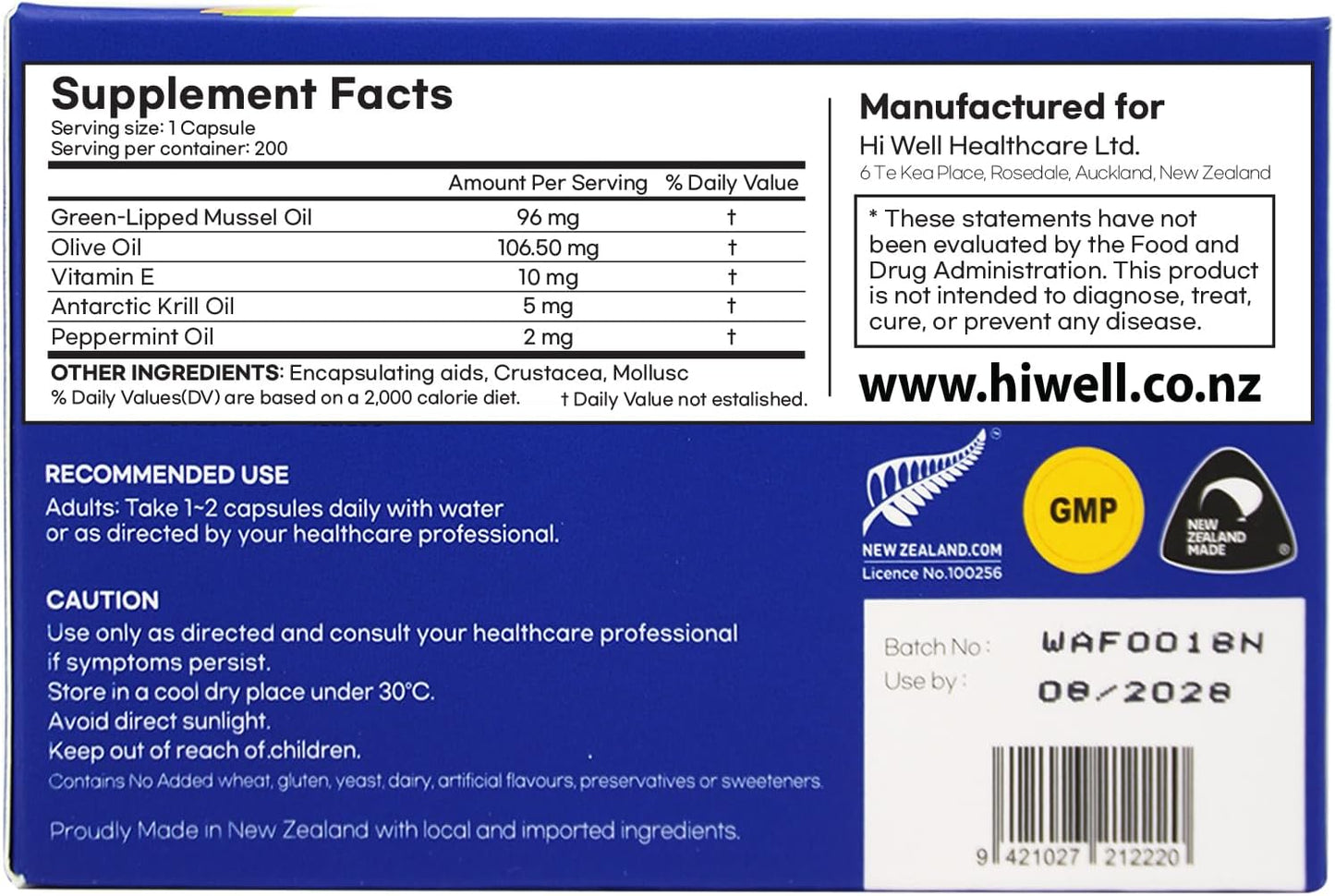 Hi Well Premium New Zealand Green-Lipped Mussel Oil - 200 Soft gel capsule Capsules - görsel 8