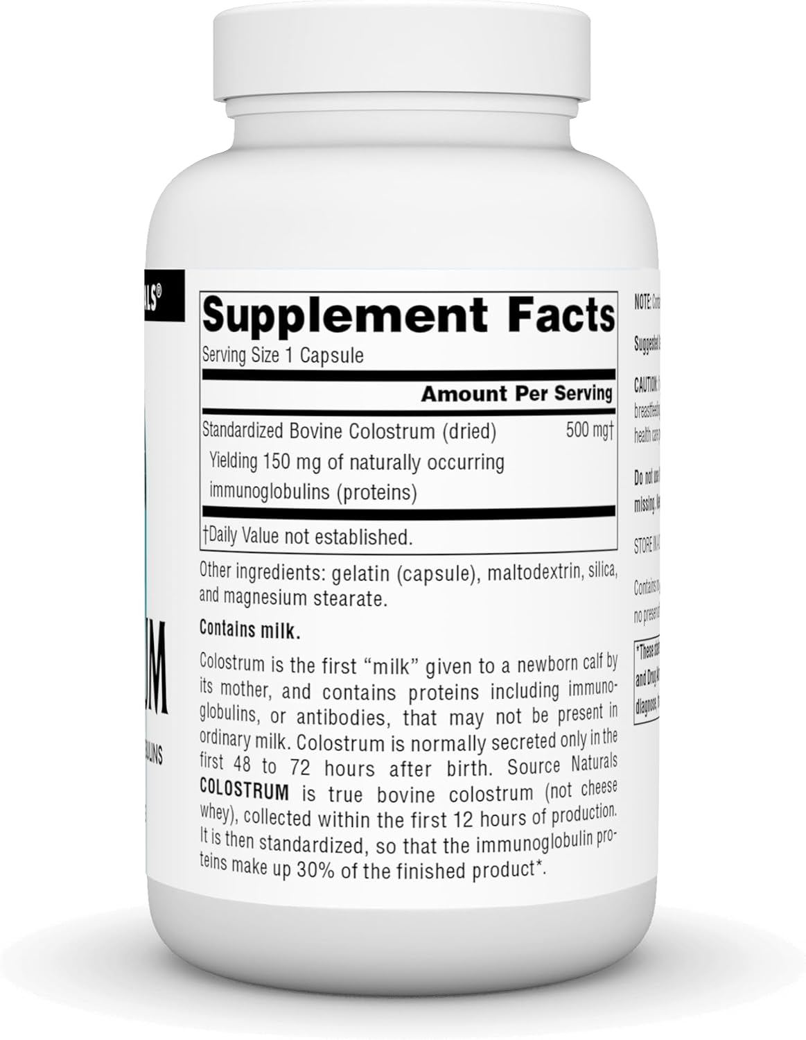 Source Naturals Colostrum Contains 30 Per Cent Immunoglobulins – 120 Capsules - görsel 2