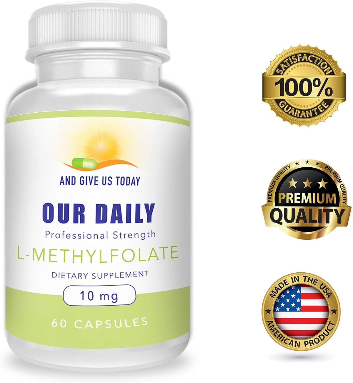 Daily Vites L-Methylfolate Supplement – 10 mg (10,000 mcg) – 5-MTHF Active Folate Capsules – 2 Month Supply - görsel 2