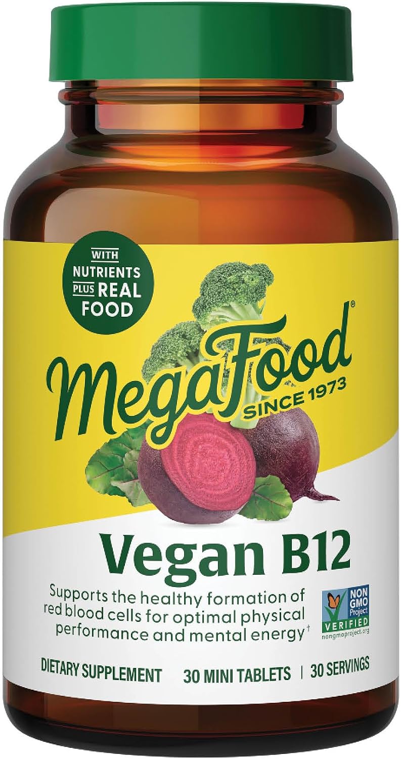 MegaFood Vegan Vitamin B12 with Vitamin B6, B12 and Folic Acid - 30 Mini Tablets - görsel 1