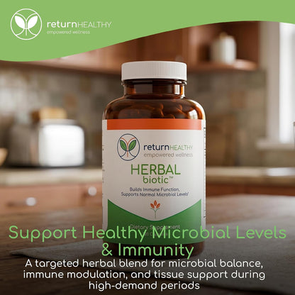 Herbal Biotic Immune Support Supplement - Natural Cat's Claw & Herbal Blend for Probiotic Balance and Digestive Health (120 Vegan Capsules)