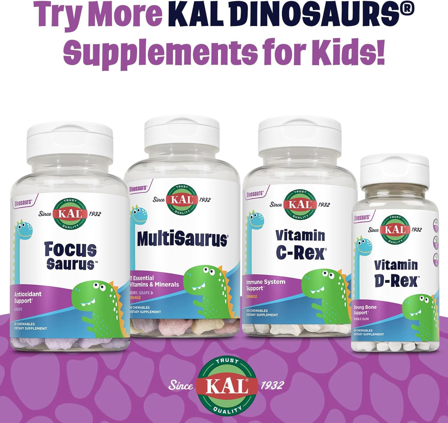 Kal Focus-Saurus Grape, 30 Chewable Tablets - görsel 6
