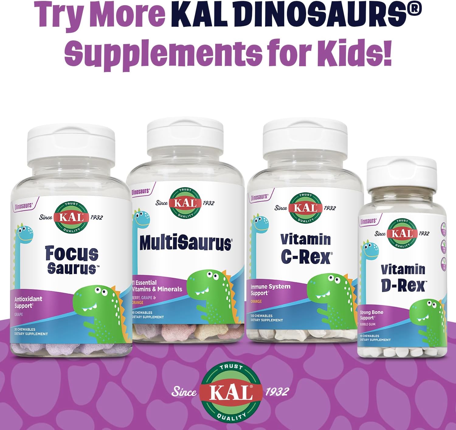 Kal Focus-Saurus Grape, 30 Chewable Tablets - görsel 6