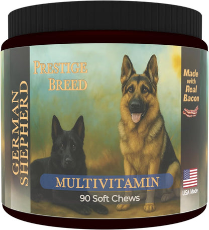 Multivitamins for German Shepherds - Balanced Nutrition with Real Bacon, 90 Tablets
