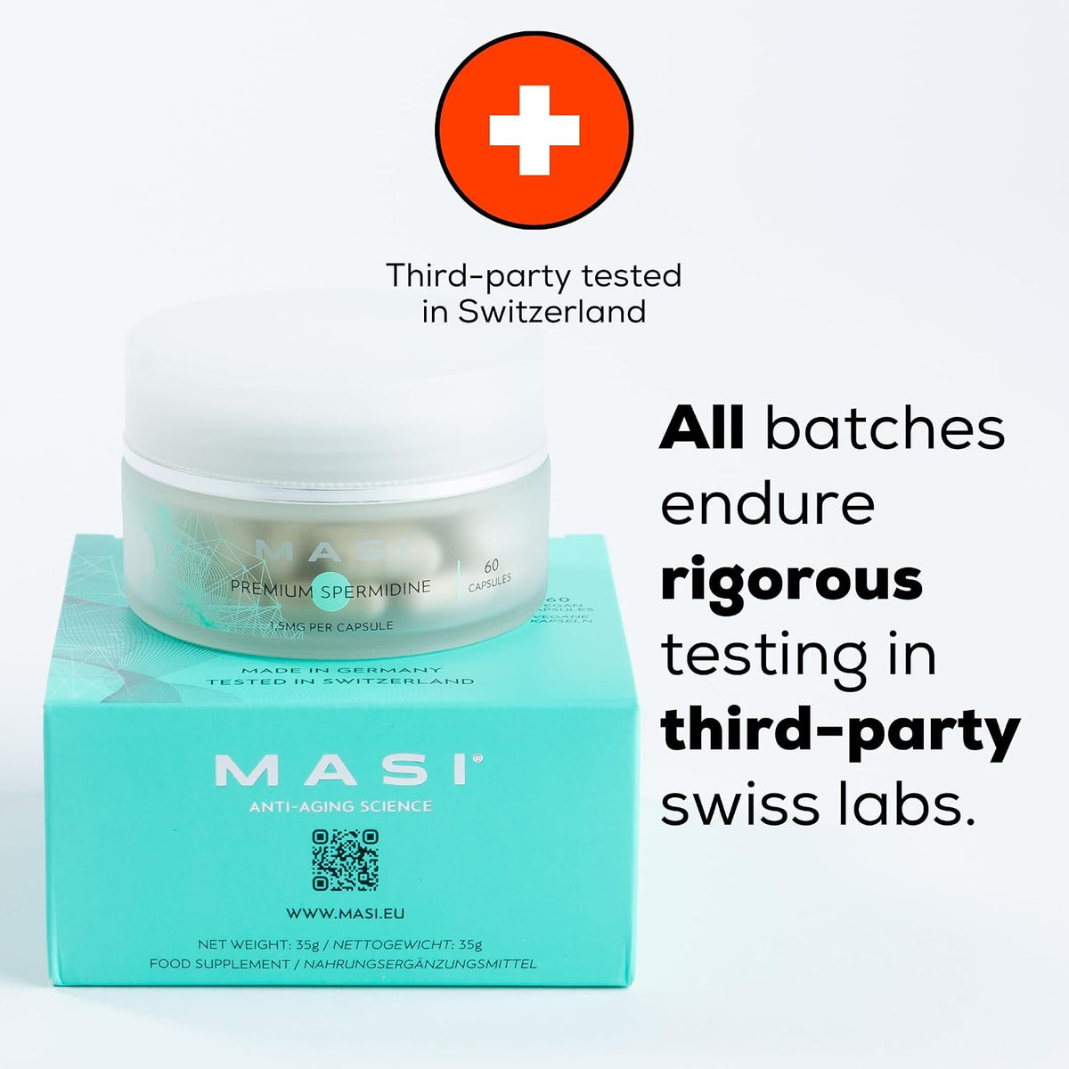 MASI Spermidine Supplement – 1.5mg, 60 Capsules - görsel 3