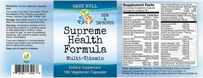 Gary Null Supreme Health Formula - Multivitamin and Mineral Food Supplement (180 Vegi-Capsules)