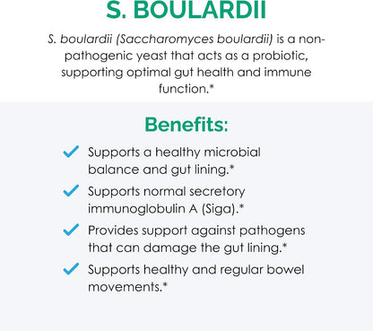 Rootcology S. Boulardii Probiotic Capsules – Shelf-Stable 10 Billion CFU, 60 Capsules