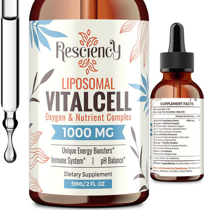 13-in-1 Liquid Oxygen Boost & Nutrient Supplement, Liposomal Optimised-Delivery Blend with Trace Minerals, Amino Acids, CoQ10, B Vitamins & Fulvic Acid, Daily Wellness Liquid Oxygen Drops, 118 ml