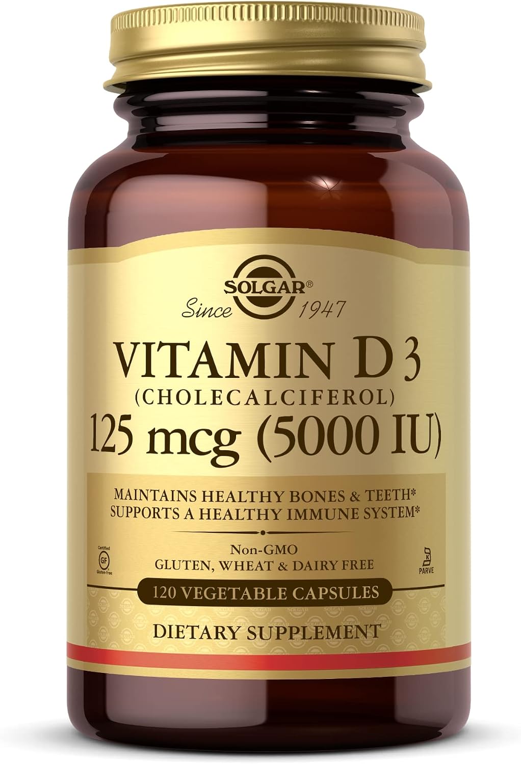 Solgar Vitamin D3 (Cholecalciferol) 125 mcg (5000 IU), 100 Softgels – Bone and Immune Support - görsel 7