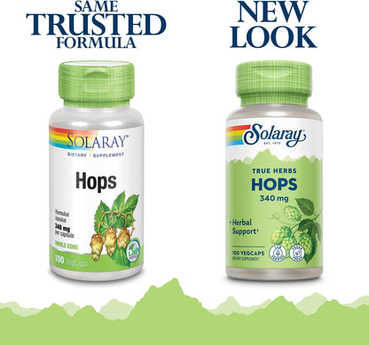 Solaray Hops Cone 340mg - 100 Vegan Capsules