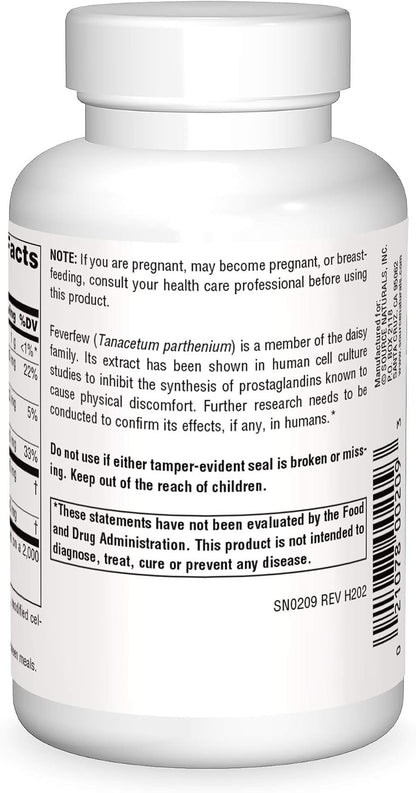 Source Naturals Feverfew Extract – 100 Tablets