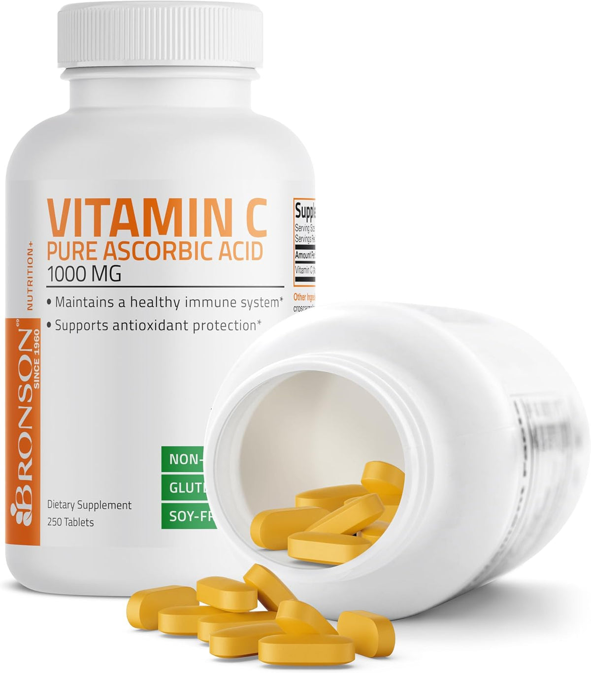 Bronson Vitamin C 1000mg – Non-GM Ascorbic Acid Tablets (250 Count) - görsel 7
