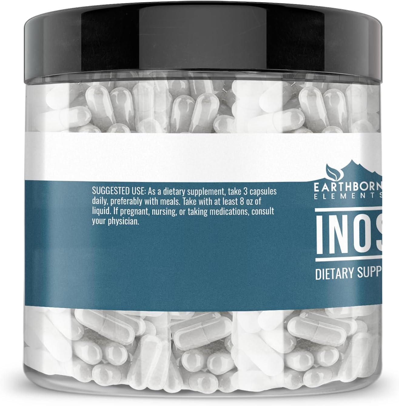 Earthborn Elements Pure Inositol 200 Capsules - Undiluted, No Additives, 500 mg - görsel 3