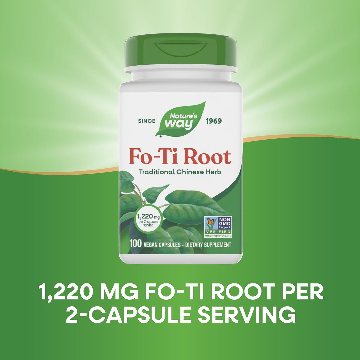 Nature's Way Fo-Ti Root, Traditional Chinese Herb, 1,220 mg per Serving, 100 Vegan Capsules - görsel 4