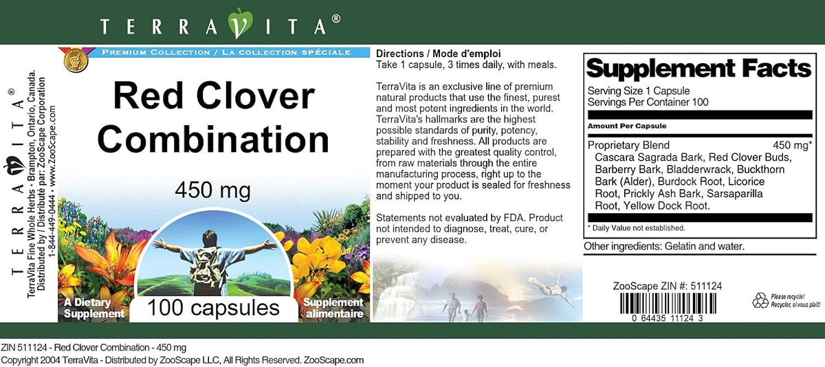 Red Clover Combination - 450 mg, 100 Capsules - görsel 4