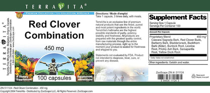Red Clover Combination - 450 mg, 100 Capsules