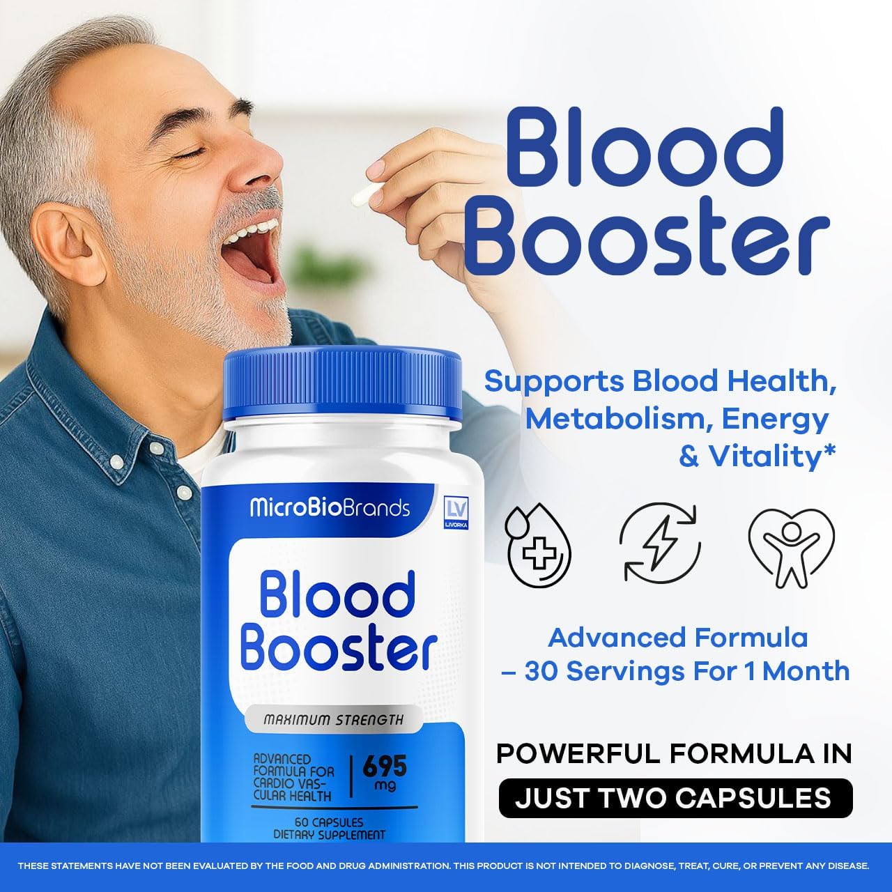 Microbio Capsules - Official Micro Bio Advanced Supplement Pills Blood Health Support Formula, All Natural Microbio for Overall Health & Wellbeing Reviews, 60 Capsules for 1 Month - görsel 2