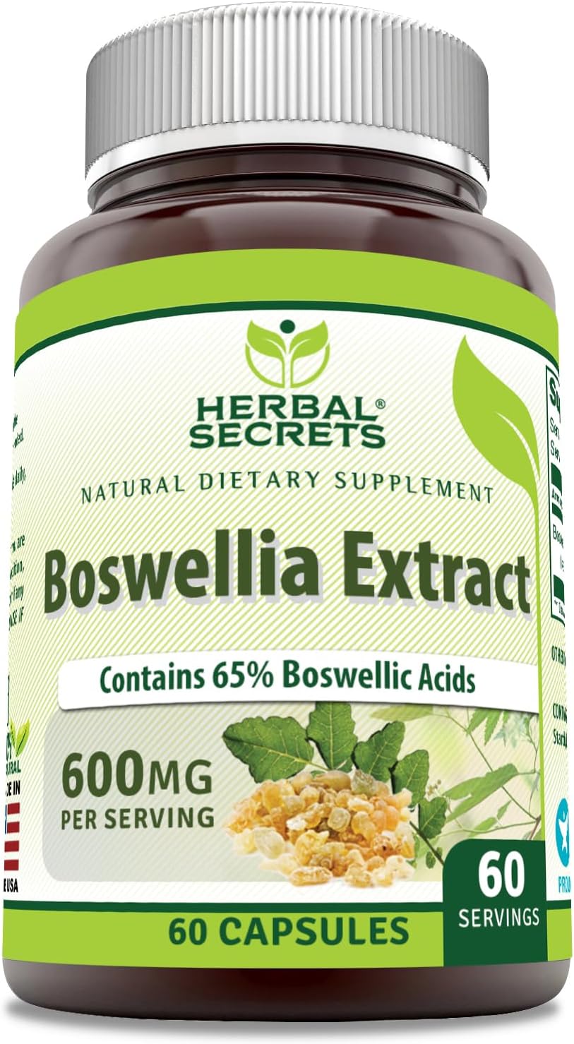 Herbal Secrets Boswellia Serrata Extract (65% Boswellic Acids) 600 mg Capsules - Non-GMO, Gluten-free - 120 Capsules (2 Pack) - görsel 3