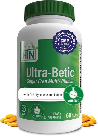 Health Thru Nutrition Ultra-Betic Multivitamin | 60 Tablets | Supports Nerve, Vision, Energy | with ALA, Lycopene