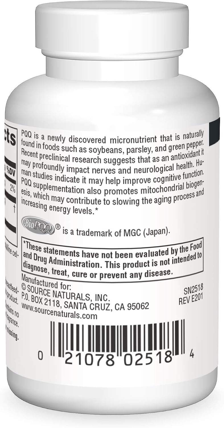 Source Naturals PQQ Mind, Neuroprotective Cognitive Support – 30 Tablets - görsel 2
