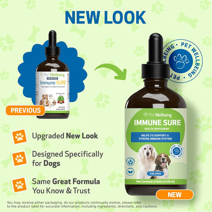 Pet Wellbeing Immune Sure for Dogs – Herbal Immune Support Supplement (118 ml)