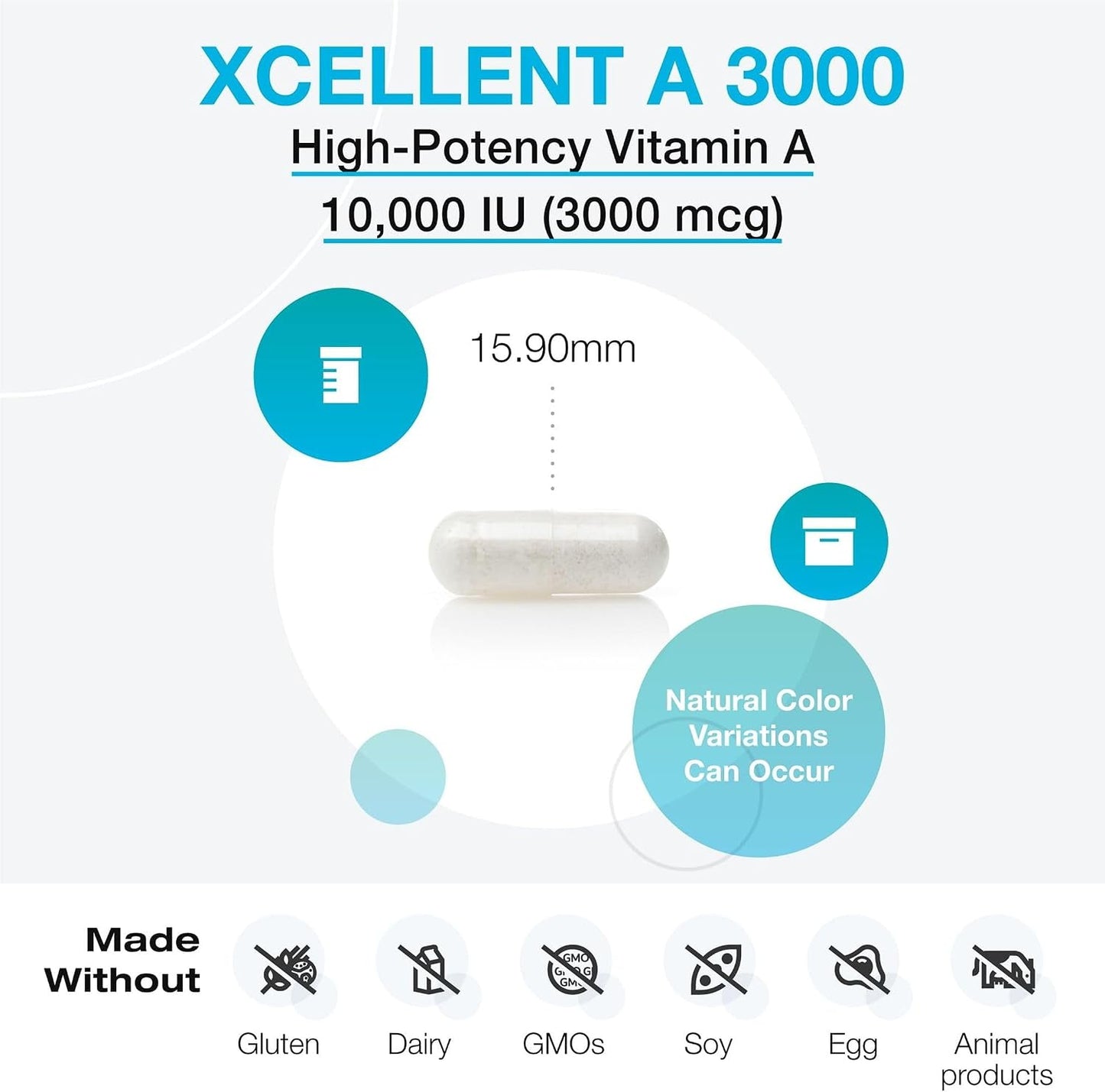 XYMOGEN Xcellent A 3000 - Vitamin A as Retinyl Palmitate - 60 Capsules - görsel 4