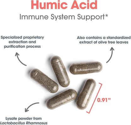Nutricology Humic-Monolaurin Complex – 250 mg Humic Acid & 500 mg Monolaurin – Supports Natural Cleansing & Immune Defence – with Olive Leaf Extract – 120 Capsules
