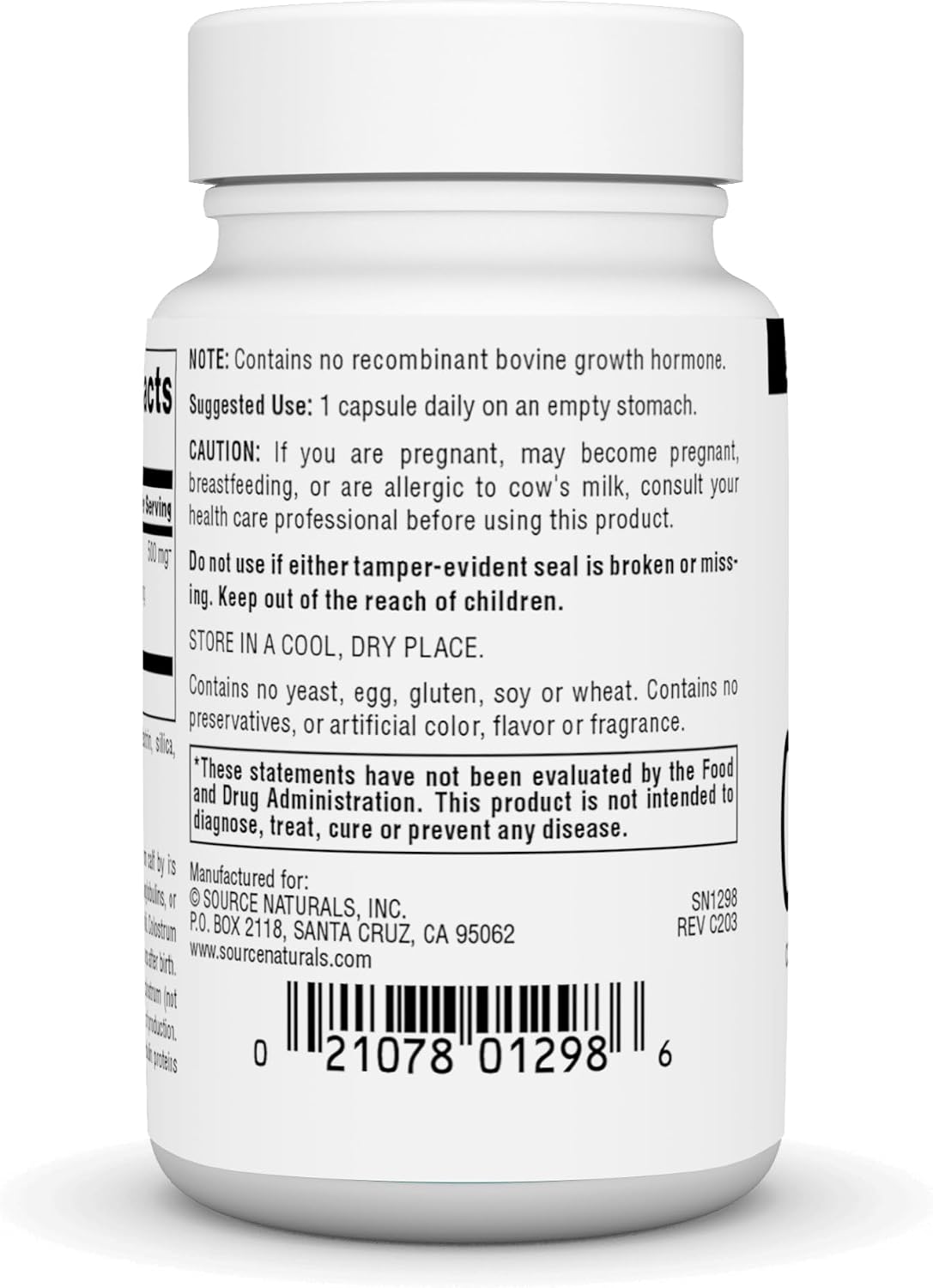 Source Naturals Colostrum - 30% Immunoglobulins, 30 Capsules - görsel 3